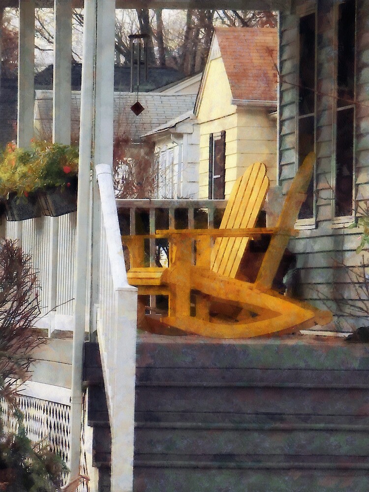 "Yellow Adirondack Rocking Chairs" Photographic Print by SudaP0408