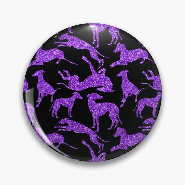 Item preview, Greyt Greyhound Combo in Purple Glitter-look on Black designed and sold by GreytGraphicals.