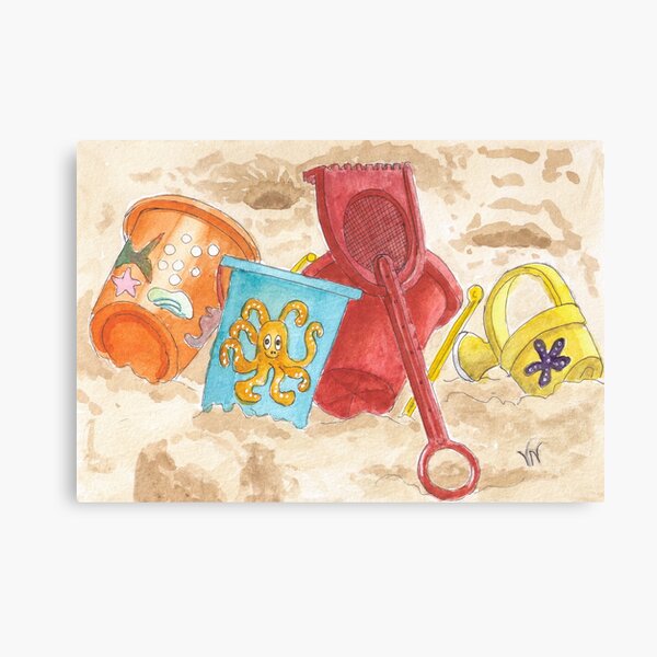 Beach time - Watercolor Canvas Print