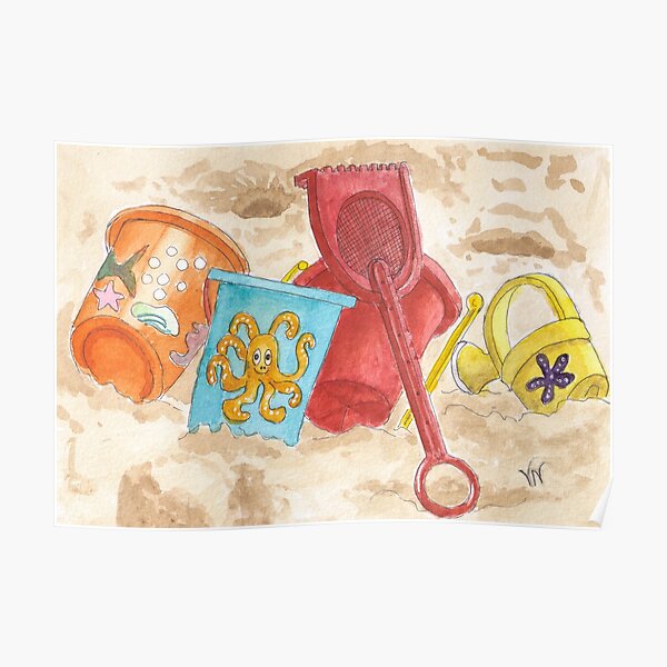 Beach time - Watercolor Poster