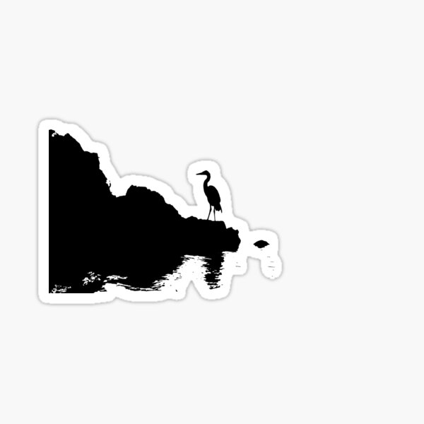 The Pirate's Heron - modified photograph Sticker