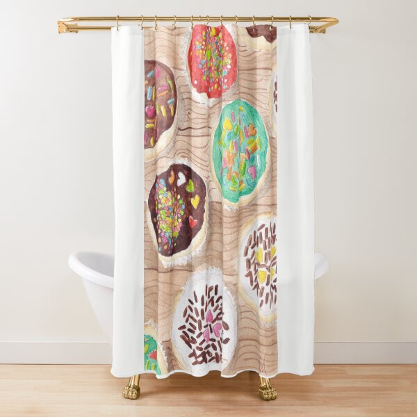 Cupcake Party - Watercolor Shower Curtain