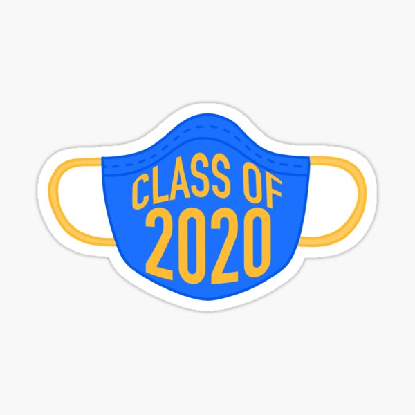 Graduation mask blue and gold Sticker