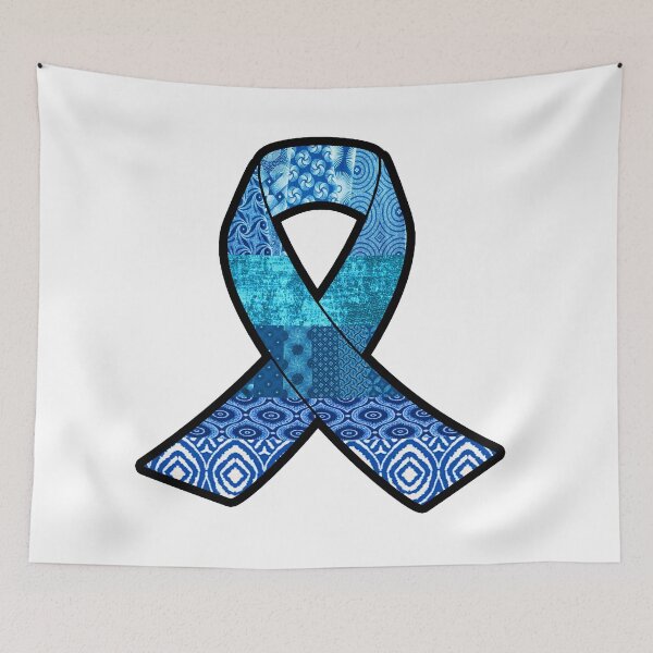 Item preview, Blue Awareness Retro Ribbon designed and sold by artbyomega.