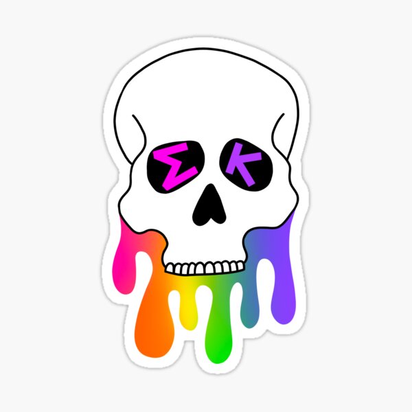 væske Vidunderlig ujævnheder Sigma Kappa Drip Rainbow Skull" Sticker for Sale by lyvibrienne | Redbubble