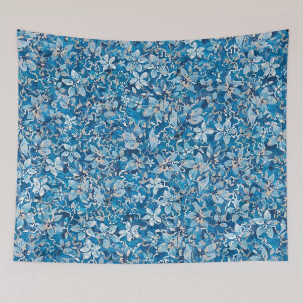Item preview, Blue flowers and leaves with Goldleaf designed and sold by IrinaIkar.