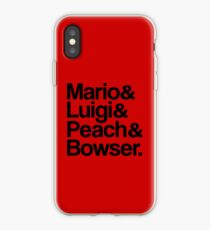 Mario & Luigi & Peach & Bowser - Black iPhone Case