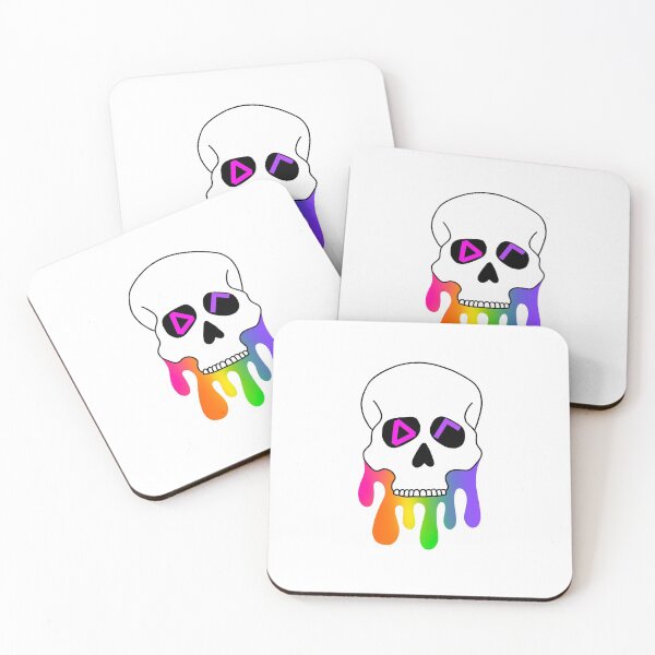 Item preview, Delta Gamma Drip Rainbow Skull designed and sold by lyvibrienne.