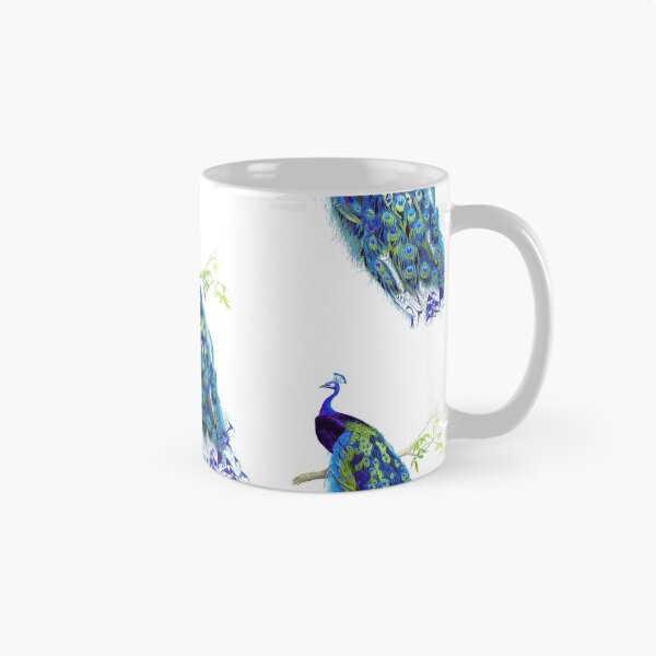 Artikelvorschau, Weinlese-Pfau, Kobalt-Blau + Grün entworfen und verkauft von PixDezines.