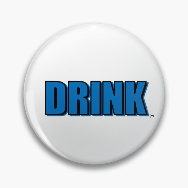 Item preview, "DRINK" water bottle and cup design. Blue text, black outline, blue text shadow and transparent background designed and sold by JohnnyMyass.