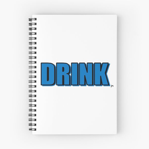 Item preview, "DRINK" water bottle and cup design. Blue text, black outline, blue text shadow and transparent background designed and sold by JohnnyMyass.