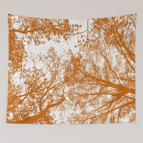 Item preview, Forest background with orange tree branches silhouette designed and sold by by-jwp.