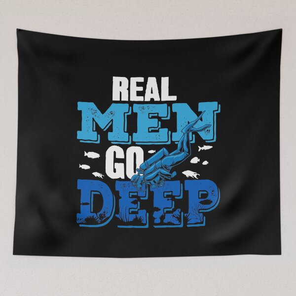 Item preview, Real Men Go Deep Scuba Diver designed and sold by Captain Mood.