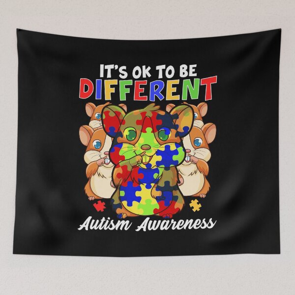 Item preview, It's OK To Be Different Autism Awareness Hamster designed and sold by perfectpresents.