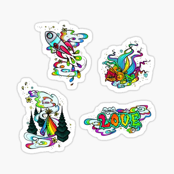 Set of 4 Rainbow Stickers Sticker