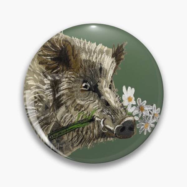 Item preview, Love a boar!! Valentine pig in green designed and sold by belettelepink.