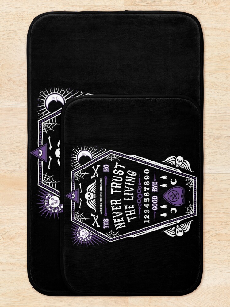 Alternate view of Hereafter - Never Trust The Living - Beetlejuice - Creepy Cute Goth - Occult Bath Mat