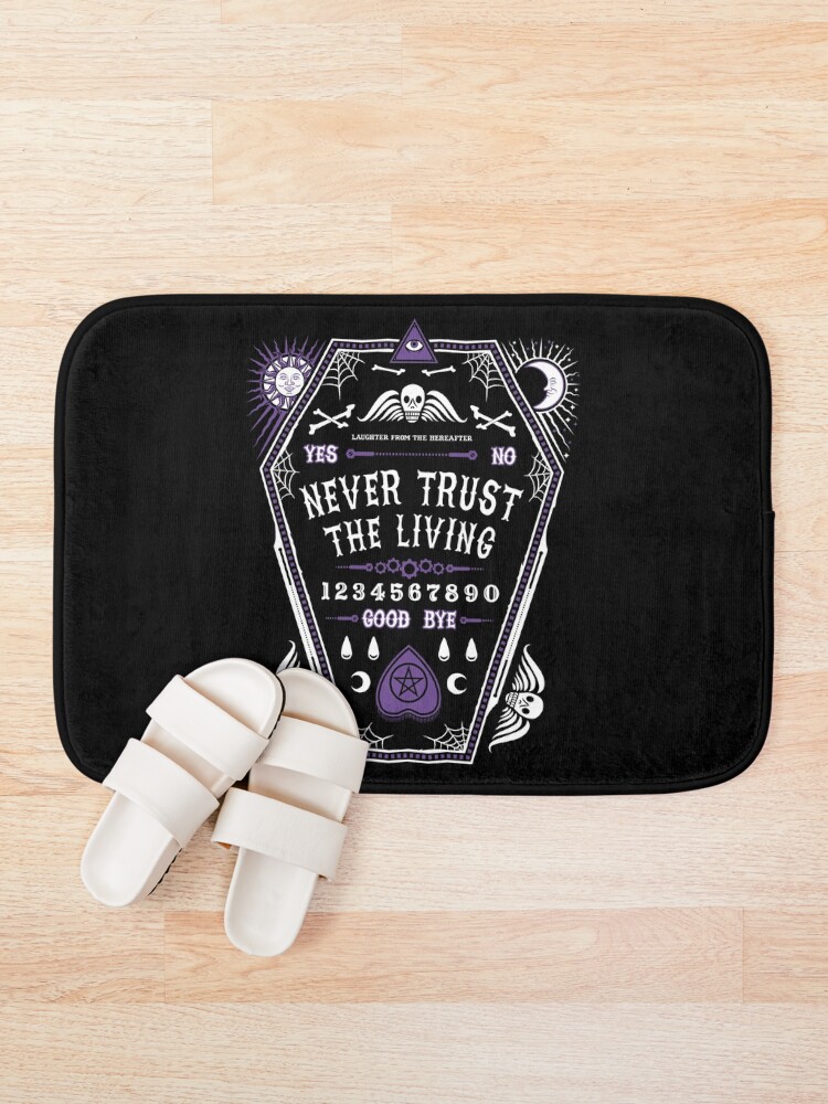 Alternate view of Hereafter - Never Trust The Living - Beetlejuice - Creepy Cute Goth - Occult Bath Mat