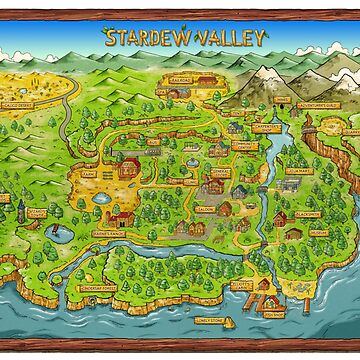 Artwork thumbnail, Stardew Valley Pelican Town Map Notebook by simstock