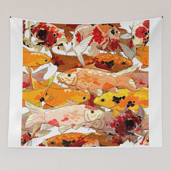 Item preview, seamless koi pattern with white background designed and sold by Bob Wong.