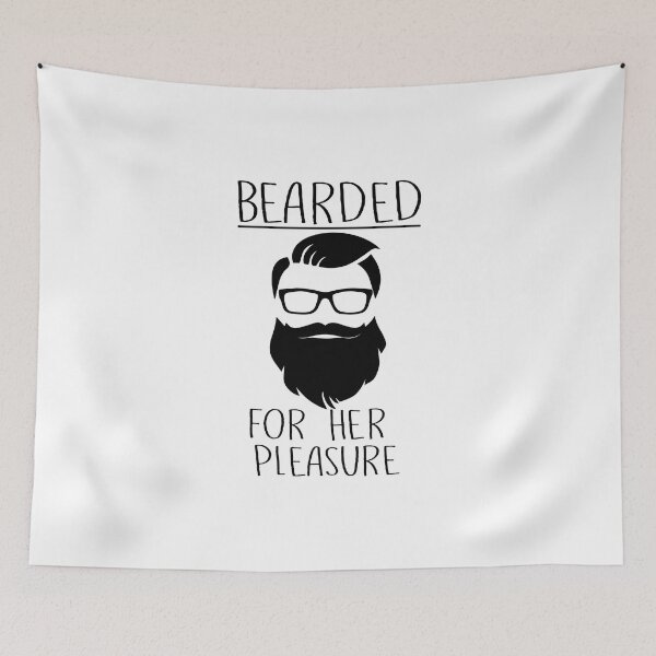 Item preview, Mens Bearded For Her Pleasure Funny Beard Facial Hair Humor design designed and sold by nikkidawn74.