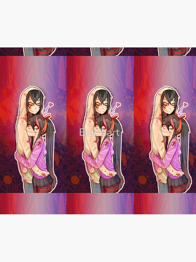 "Creepypasta Jeff the killer and Nina the killer" Throw Blanket by