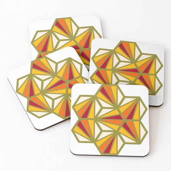 Item preview, Geometric Pattern: Hexagon Ray: Sunset designed and sold by Red Wolf.