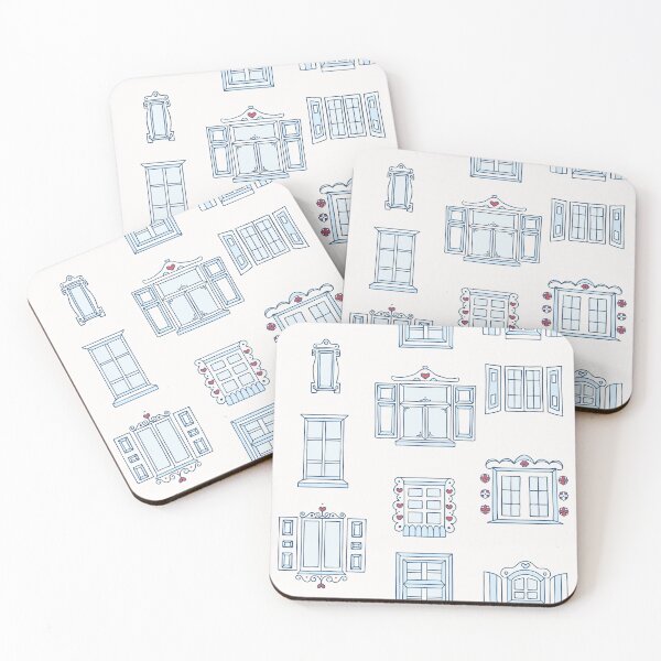 Item preview, Hand Drawn Old Town Windows on White designed and sold by AgaRyc.