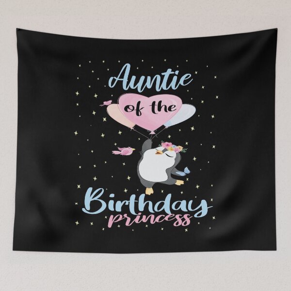 Item preview, Auntie Of The Birthday Princess Penguin Girls B-day Party graphic designed and sold by Grabitees.