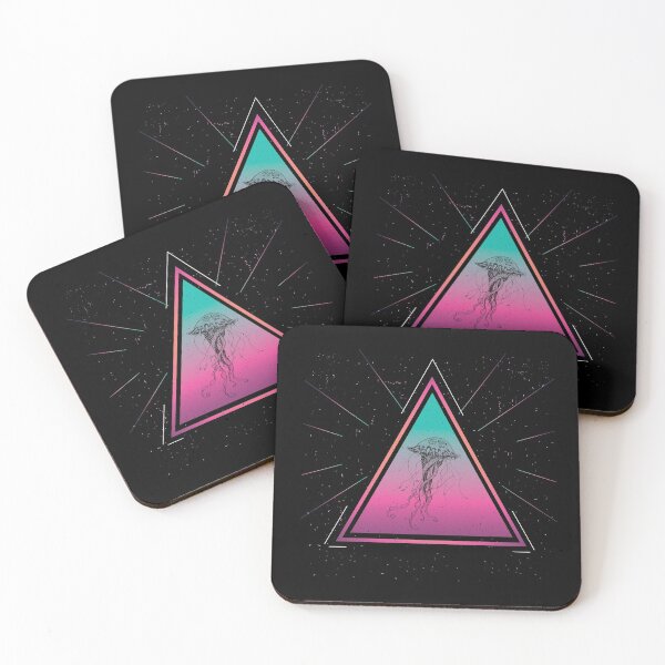 Item preview, Colorful Jellyfish Geometrical Triangle Retro Style print designed and sold by Grabitees.