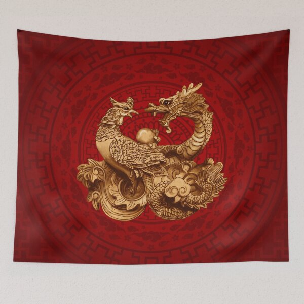 Item preview, Phoenix and Dragon - on red designed and sold by k9printart.