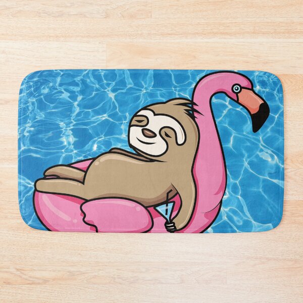 Item preview, Cute Sloth And Flamingo by the Pool designed and sold by onjcdesign.