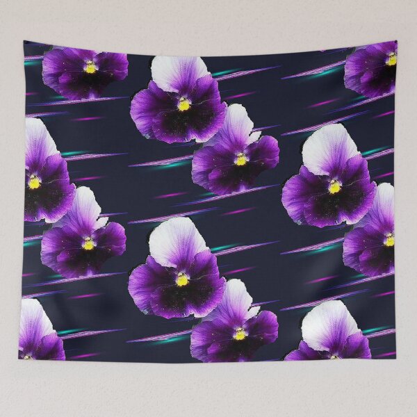 Item preview,  EXQUISITELY BEAUTIFUL PURPLE PANSIES, botanical design on abstract background inspired by nature designed and sold by Adri Barnard.