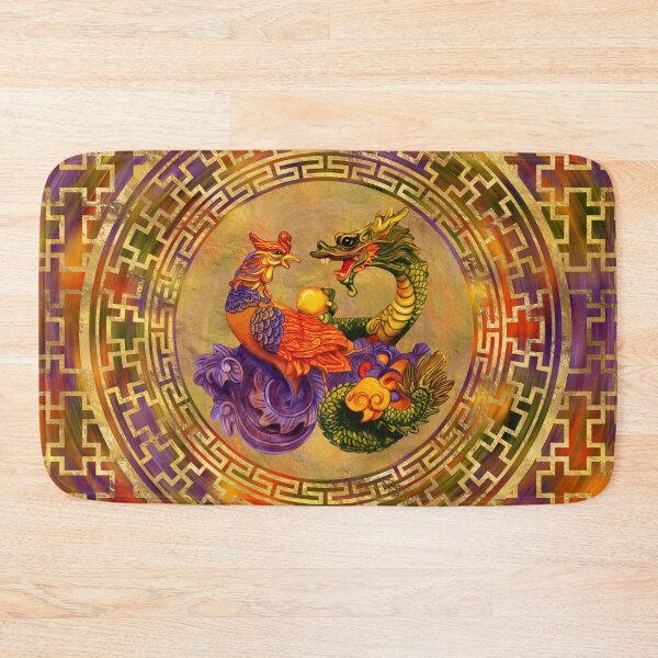 Item preview, Phoenix and Dragon - color and gold designed and sold by k9printart.