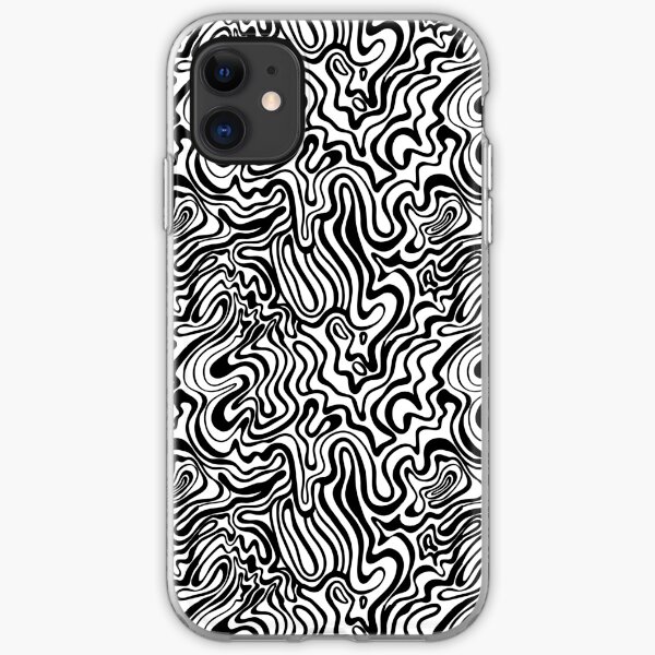 Funky Abstract Black & White Retro Pattern Doodle iPhone Soft Case