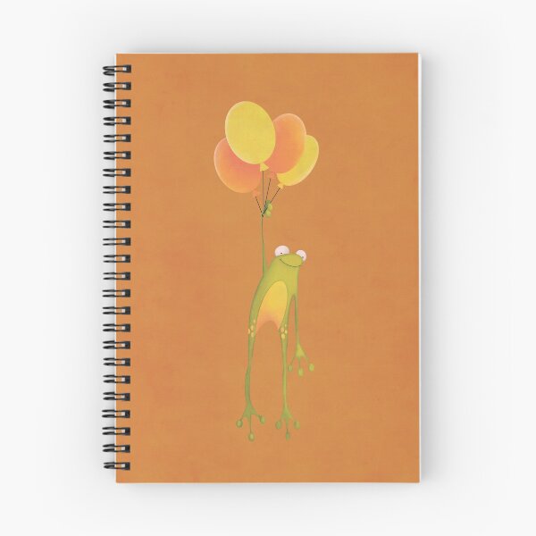 Item preview, Cute frog is flying in the sky with balloons designed and sold by KiwiBrush.