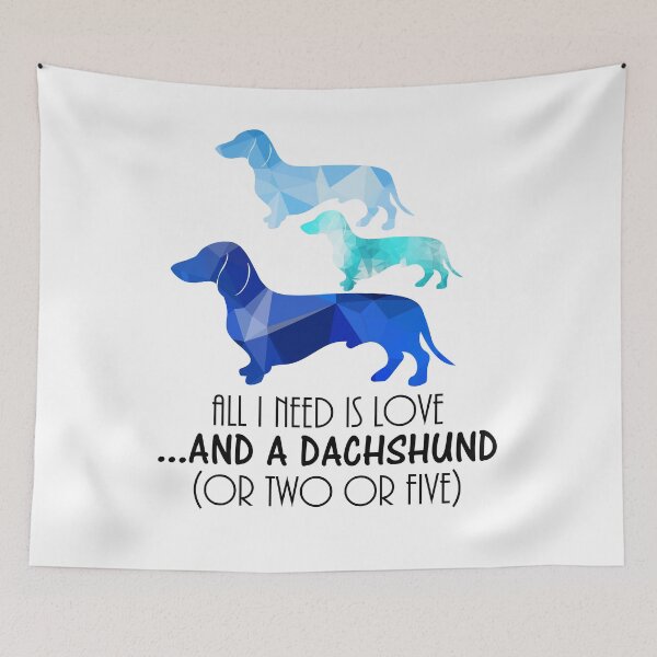Item preview, Love & Dachshund Blue designed and sold by StubbornWiener.