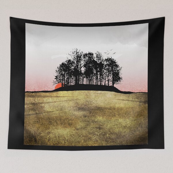 Item preview, Clump of Trees on a Hill with Birds and Sunset  designed and sold by KALEIDOSCOPE UK.