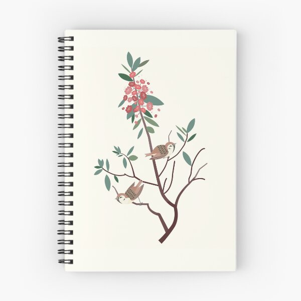 Item preview, Red Flowers Brown Birds designed and sold by wydrenpng.