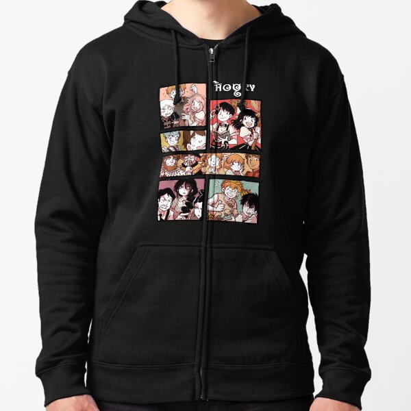 Hooky Comic Page Color Zipped Hoodie