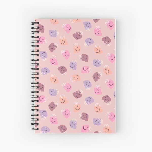 Peachy Little Elephants Scatter Spiral Notebook