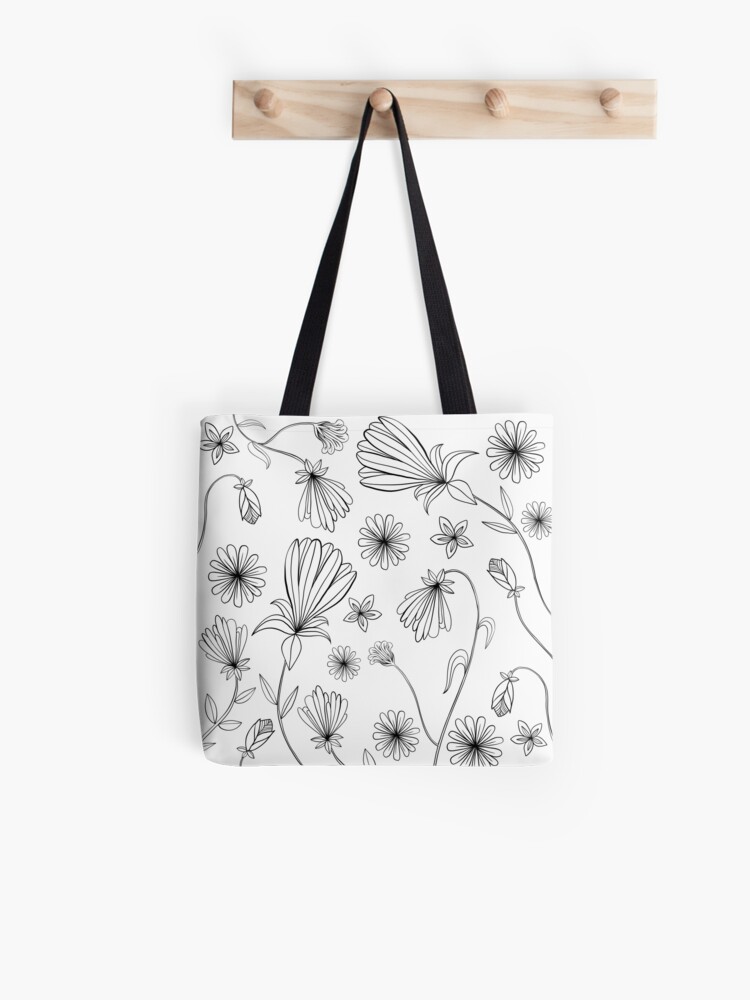 Colorful Flowers Floral Pattern Tote Bag by Noirty Designs - Pixels