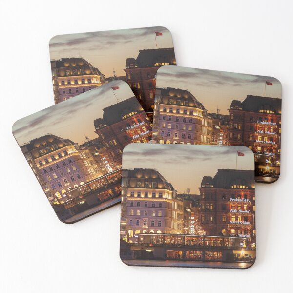 Item preview, Jungfernstieg, Binnenalster, Christmas lights, dusk, Hamburg, Germany designed and sold by Torsten  Krüger.