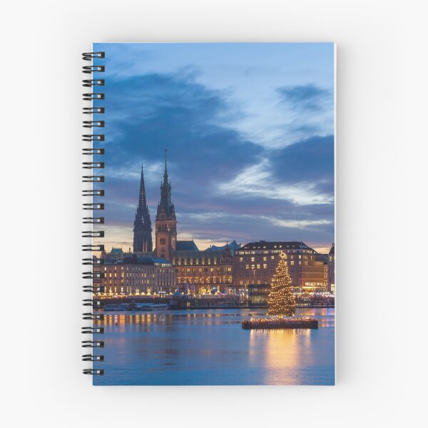 Item preview, Jungfernstieg, town hall, Binnenalster, Christmas lights, dusk, Hamburg, Germany designed and sold by Torsten  Krüger.