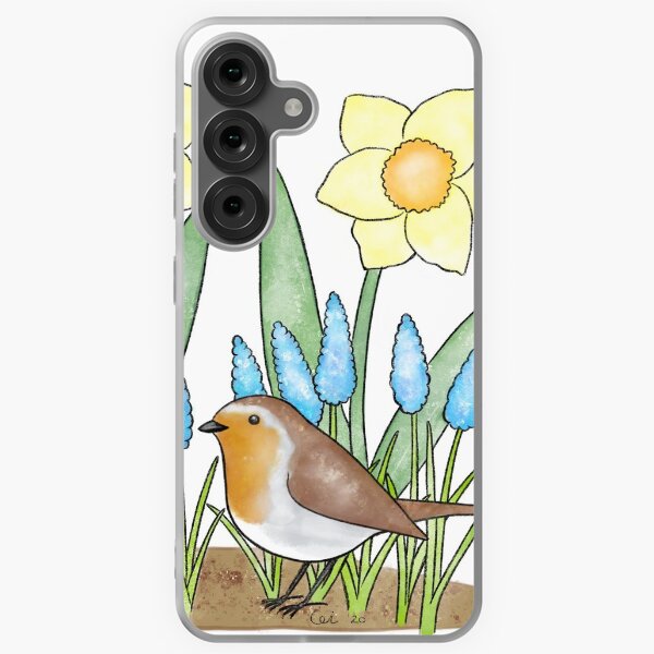 Aperçu de l'œuvre Jardin secret. Robin et la clé dans le parterre de fleurs créée et vendue par lookintonature.