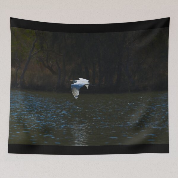 Item preview, A White Heron Flying Over The River designed and sold by Jason Gilbert.