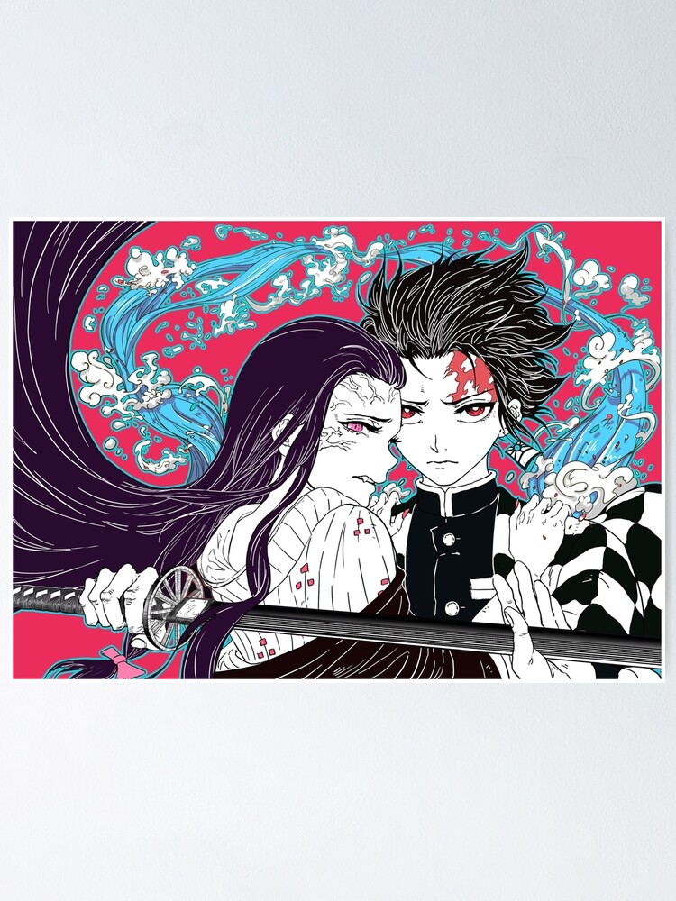 Tanjiro Kamado And Nezuko Kamado Is A Character Demon Slayer Kimetsu No Yaiba Anime Poster By Vishvas93 Redbubble