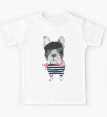 Frenchie With Arc de Triomphe Kids Tee