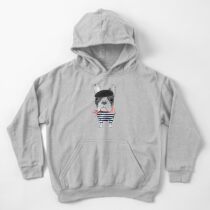 Frenchie mit Arc de Triomphe Kinder Hoodie