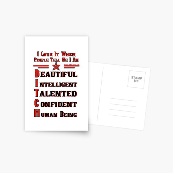Beauty Intelligent Talented Confident Human Being Postcard